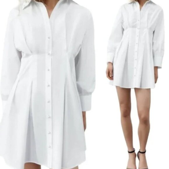 ZARA Short Casual Style Flared Long Sleeves Plain Cotton Size S, M NWT - Picture 5 of 5